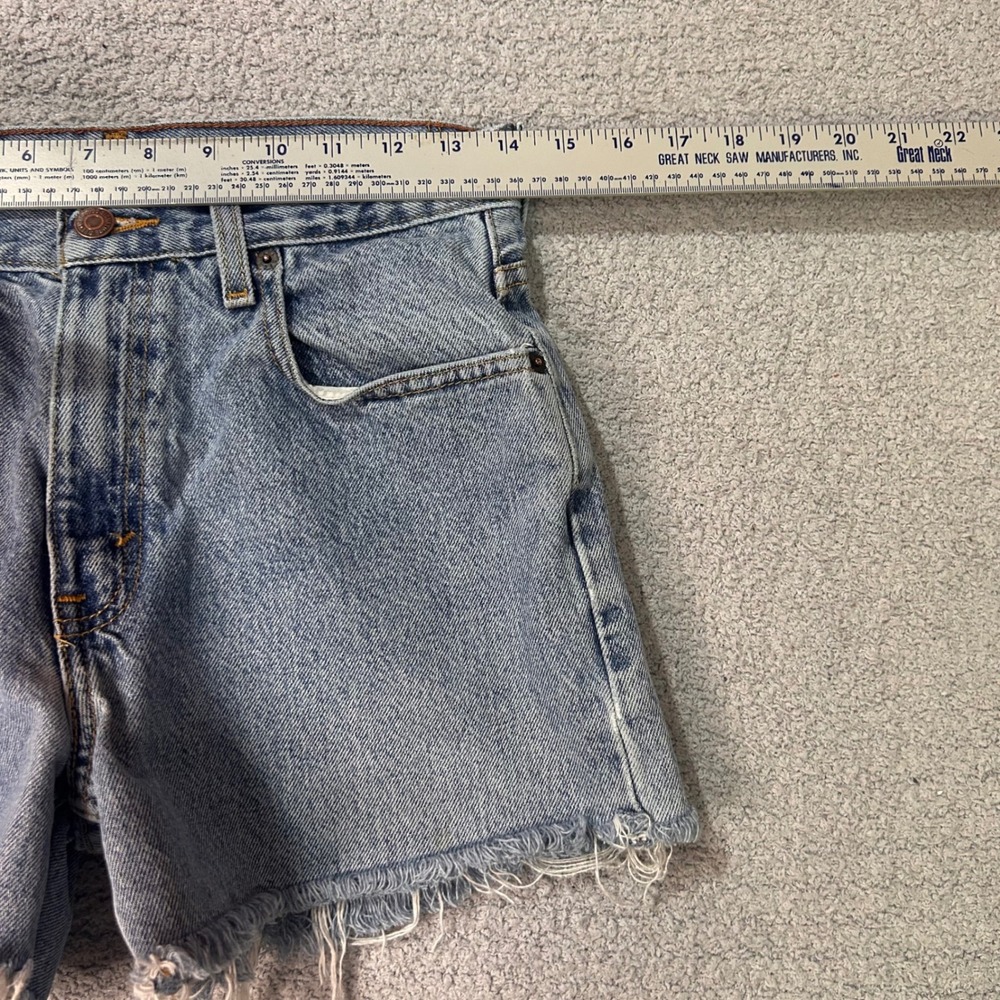 Levi Strauss Denim Shorts Loose Fit 16 Blue Vintage Y2K Baggy Cut Off - Picture 5 of 9